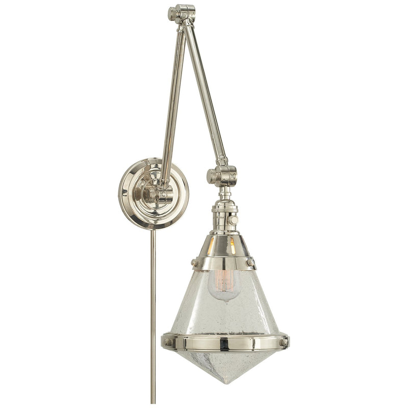 Gale Library Swing Arm Wall Lamp in Polished Nickel