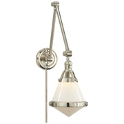 Gale Library Swing Arm Wall Lamp in Polished Nickel