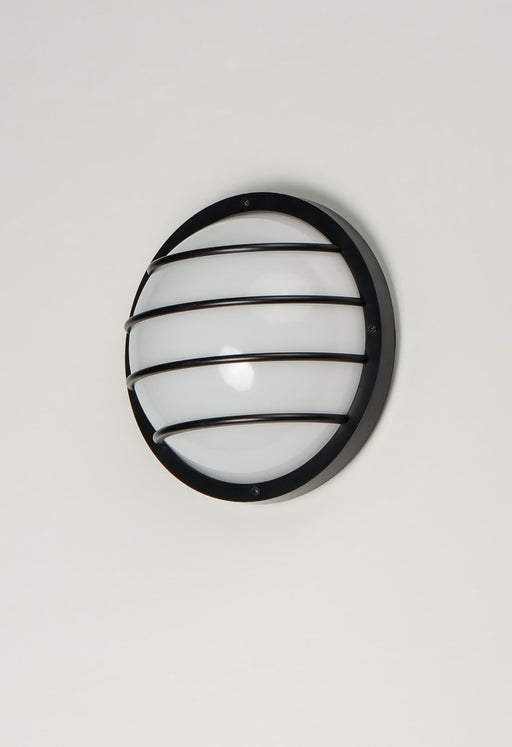 Bulwark Round LED Outdoor Wall Sconce in Black