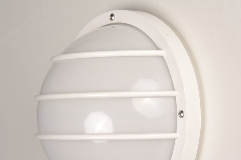 Bulwark Round LED Outdoor Wall Sconce in White