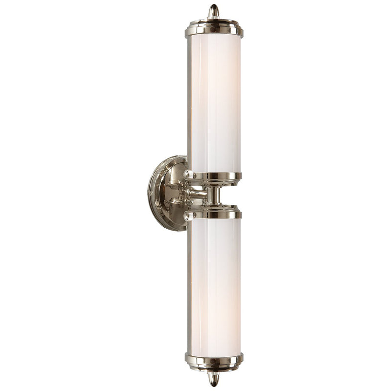 Merchant Double 2-Light Bath Vanity Light in Polished Nickel