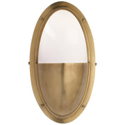 Pelham Oval Outdoor Wall Sconce in Hand-Rubbed Antique Brass