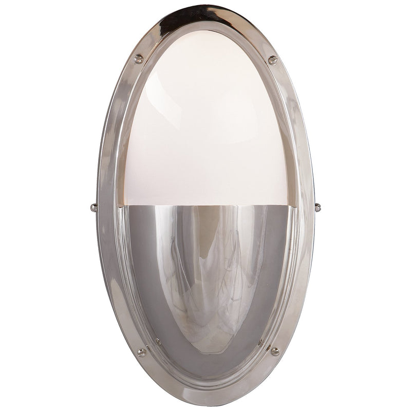 Pelham Oval Outdoor Wall Sconce in Polished Nickel