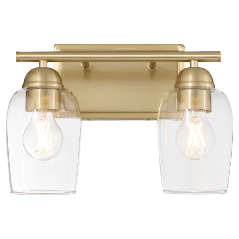 Wallinger 2 Light Vanity in Aged Brass