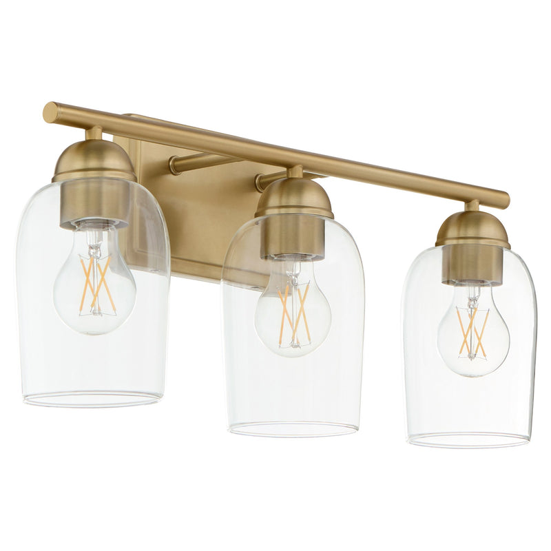 Wallinger 3 Light Vanity in Aged Brass