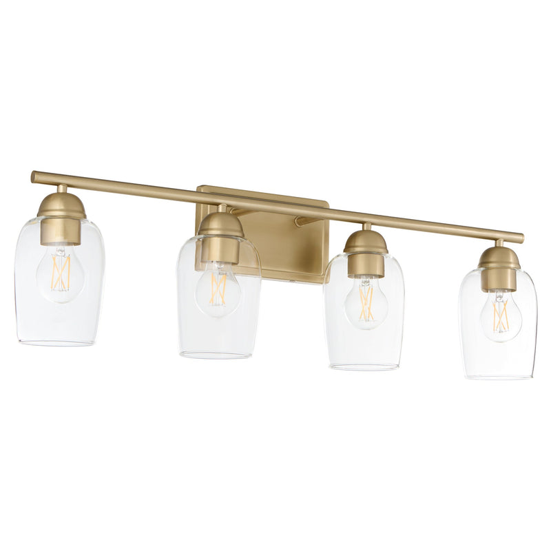 Wallinger 4 Light Vanity in Aged Brass