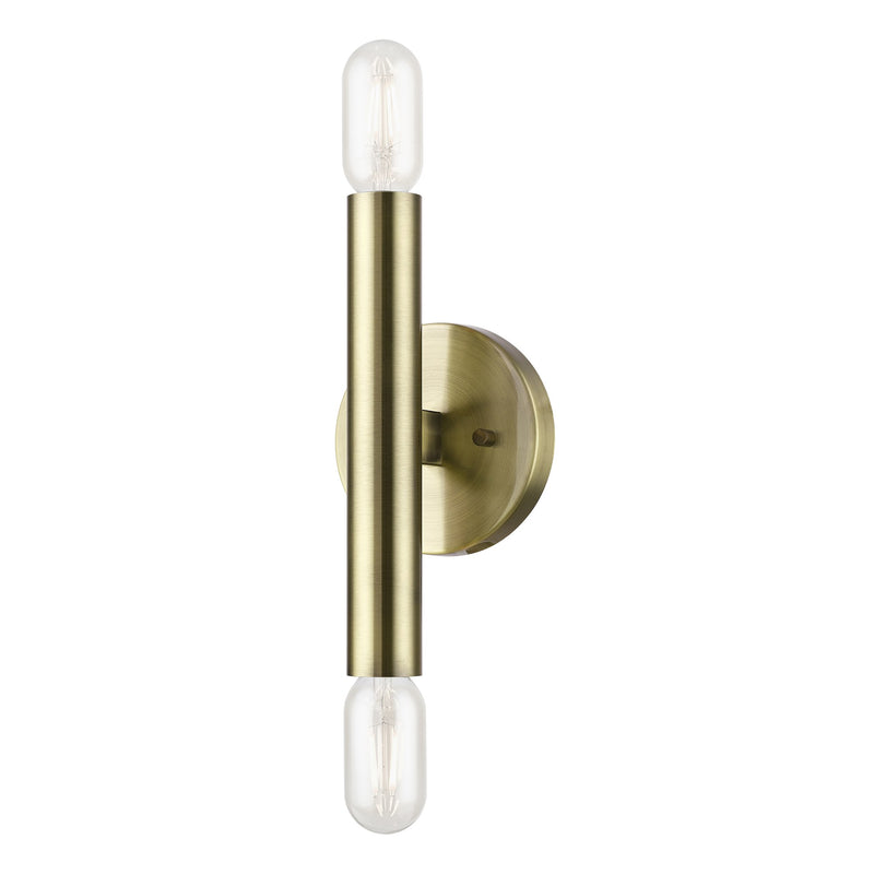 Copenhagen 2-Light ADA Wall Sconce in Antique Brass