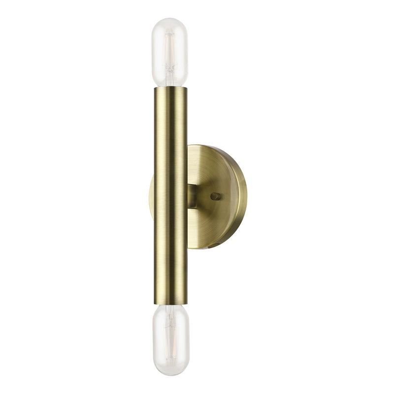 Copenhagen 2-Light ADA Wall Sconce in Antique Brass