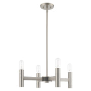 Copenhagen 4-Light Chandelier in Brushed Nickel with Bronze Accents