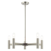 Copenhagen 5-Light Chandelier in Brushed Nickel with Bronze Accents
