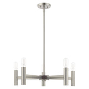 Copenhagen 5-Light Chandelier in Brushed Nickel with Bronze Accents