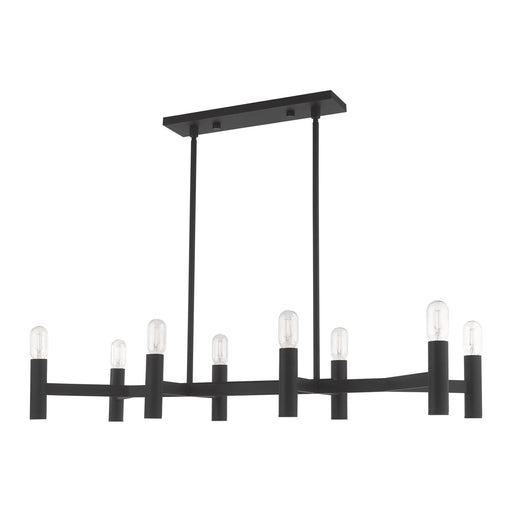 Copenhagen 8-Light Linear Chandelier in Black