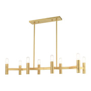 Copenhagen 8-Light Linear Chandelier in Satin Brass