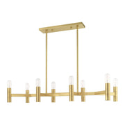 Copenhagen 8-Light Linear Chandelier in Satin Brass