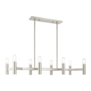 Copenhagen 8-Light Linear Chandelier in Brushed Nickel