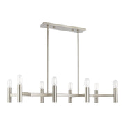 Copenhagen 8-Light Linear Chandelier in Brushed Nickel