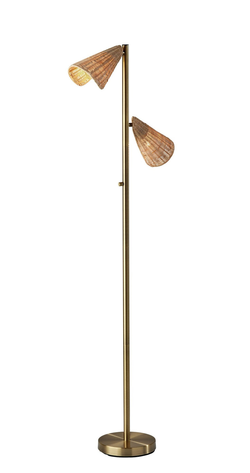 Cove Tree Floor Lamp in Antique Brass