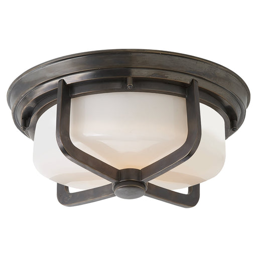 Milton Large 2-Light Flush Mount in Bronze