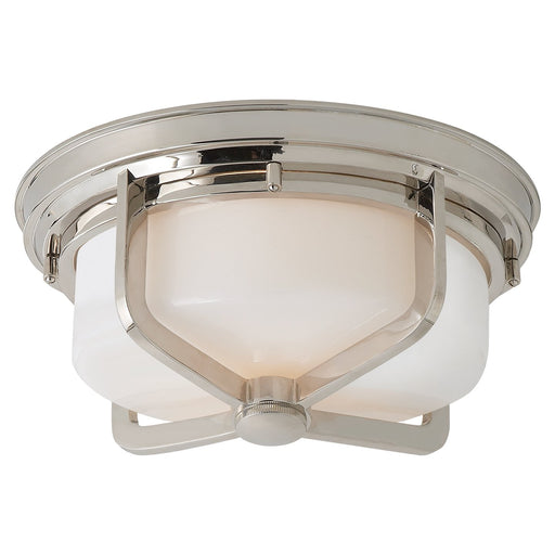 Milton Large 2-Light Flush Mount in Polished Nickel