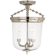 Merchant 3-Light Semi-Flush Mount in Polished Nickel