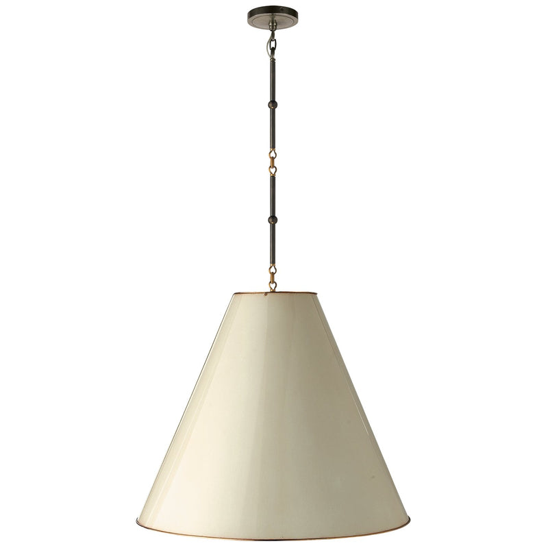 Goodman Large 2-Light Pendant in Bronze with Antique Brass