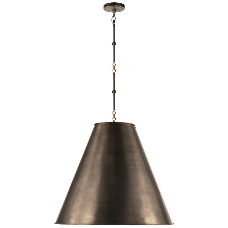 Goodman Large 2-Light Pendant in Bronze with Antique Brass