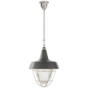 Henry Industrial 2-Light Pendant in Polished Nickel