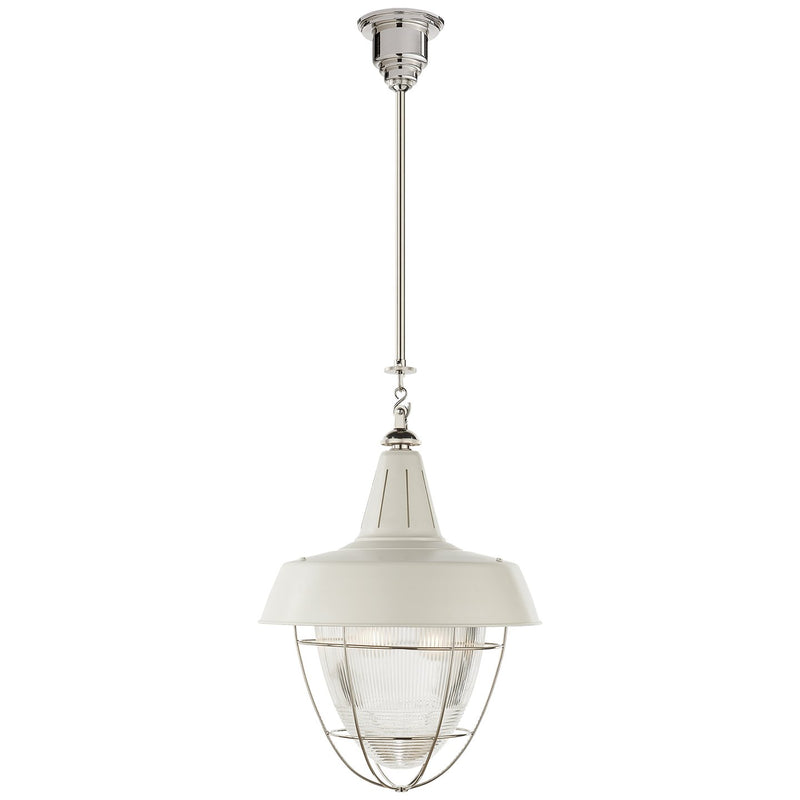 Henry Industrial 2-Light Pendant in Polished Nickel