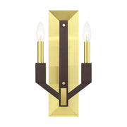 Beckett 2-Light ADA Wall Sconce in Satin Brass and Bronze