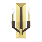 Beckett 2-Light ADA Wall Sconce in Satin Brass and Bronze