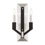 Beckett 2-Light ADA Wall Sconce in Brushed Nickel & Black