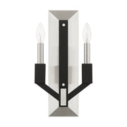 Beckett 2-Light ADA Wall Sconce in Brushed Nickel & Black