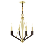 Beckett 4-Light Chandelier in Satin Brass and Bronze