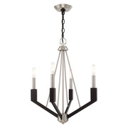 Beckett 4-Light Chandelier in Brushed Nickel & Black