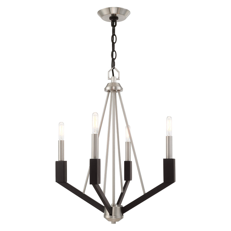 Beckett 4-Light Chandelier in Brushed Nickel & Black