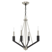 Beckett 4-Light Chandelier in Brushed Nickel & Black