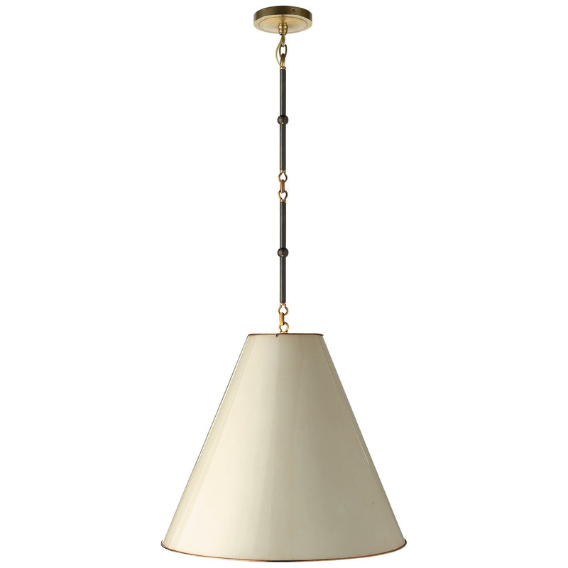 Goodman Medium Pendant in Bronze with Antique Brass