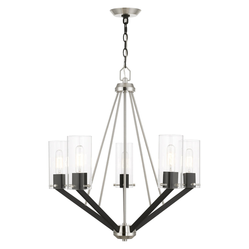 Beckett 5-Light Chandelier in Brushed Nickel & Black