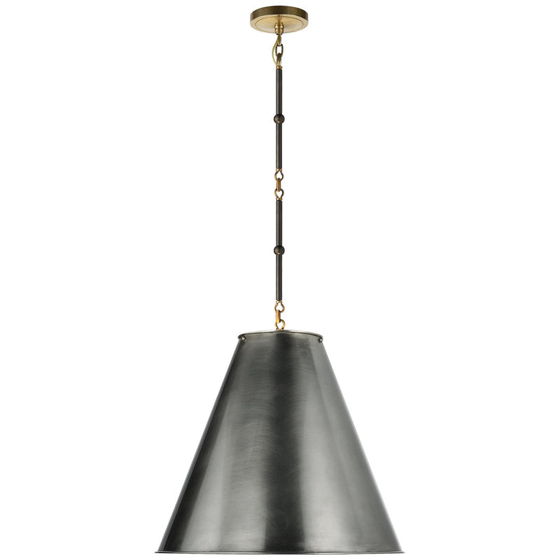 Goodman Medium Pendant in Bronze with Antique Brass