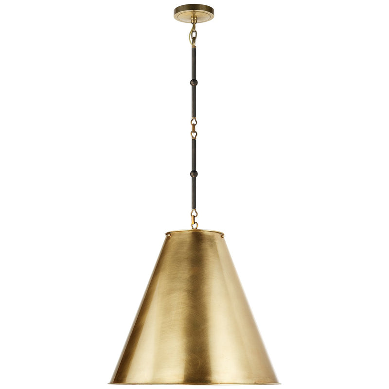 Goodman Medium Pendant in Bronze with Antique Brass