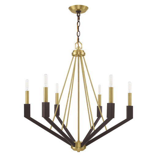 Beckett 6-Light Chandelier in Satin Brass & Bronze
