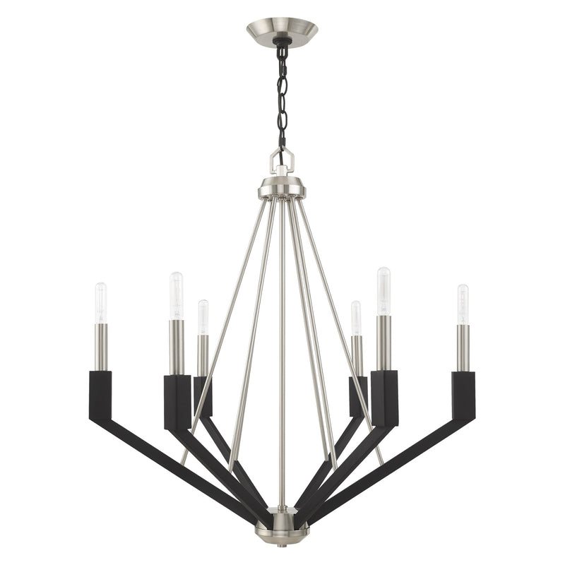 Beckett 6-Light Chandelier in Brushed Nickel & Black