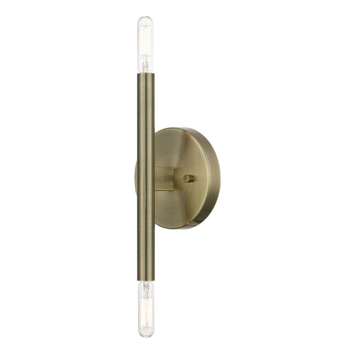 Copenhagen 2-Light Candelabra ADA Wall Sconce in Antique Brass