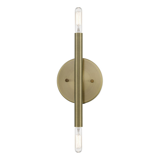 Copenhagen 2-Light Candelabra ADA Wall Sconce in Antique Brass