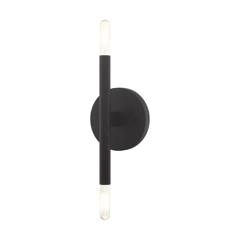 Copenhagen 2-Light Candelabra ADA Wall Sconce in Black
