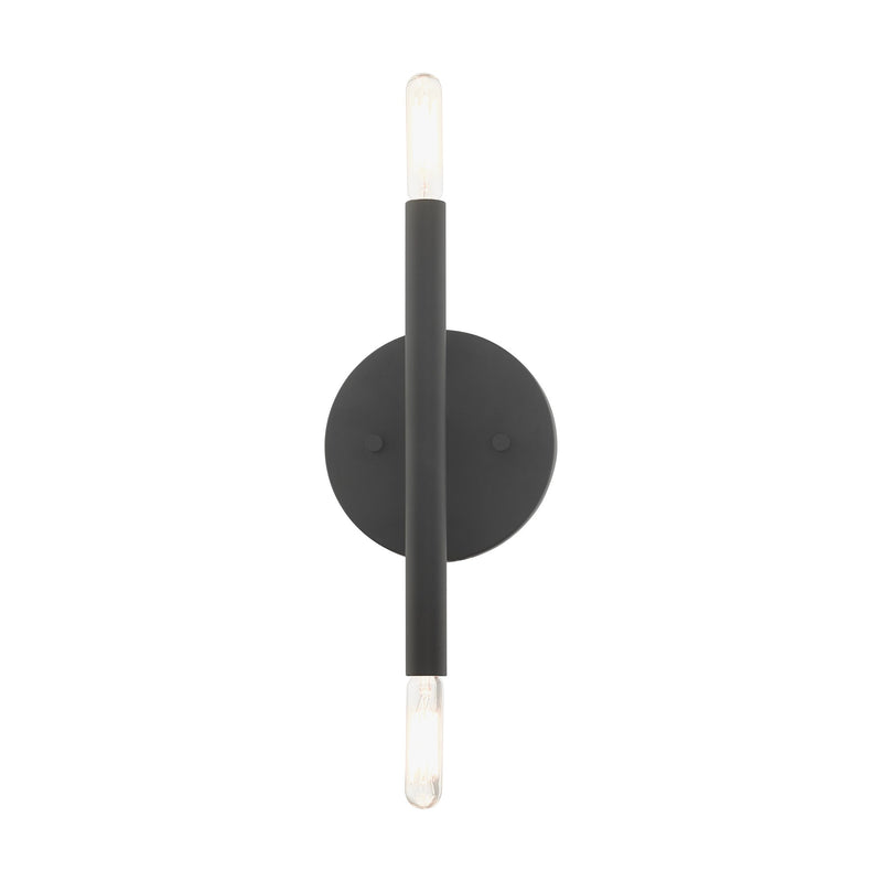 Copenhagen 2-Light Candelabra ADA Wall Sconce in Black