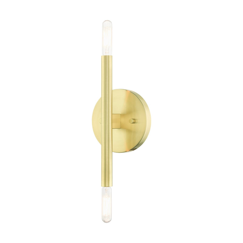 Copenhagen 2-Light Candelabra ADA Wall Sconce in Satin Brass