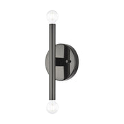 Copenhagen 2-Light Candelabra ADA Wall Sconce in Black Chrome