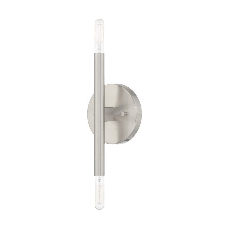 Copenhagen 2-Light Candelabra ADA Wall Sconce in Brushed Nickel
