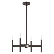 Copenhagen 4-Light Mini Chandelier in Bronze with Brushed Nickel Accents
